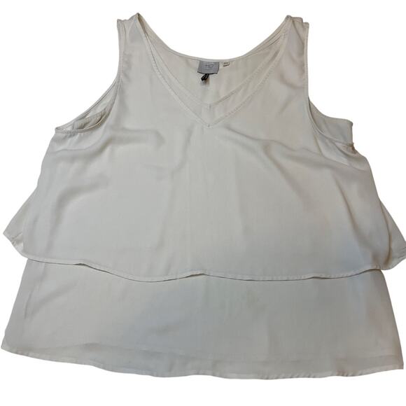 HD in Paris Anthropologie Flowy‎ Tank - Cream, Size 16 - Picture 1 of 5